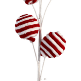 (X20570) Vara navideña con Bolas 70Cm blanco y rojo