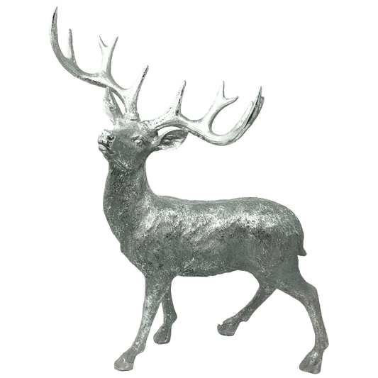 (XFI0028A) Venado decorativo plata 49 cm x 40 cm
