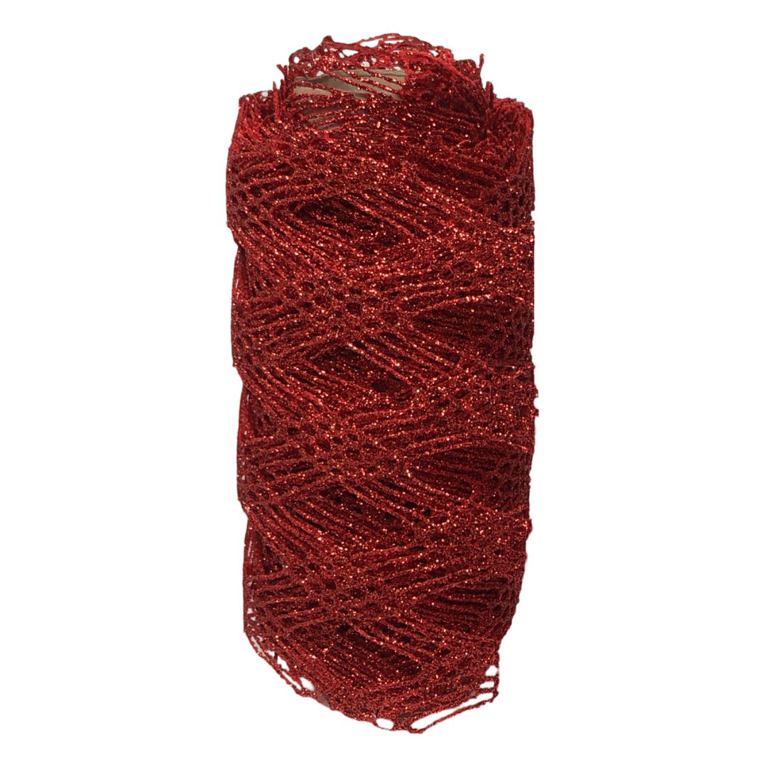 (YW0737) Malla rombos roja, medidas de 15/24 cm 5.5 m