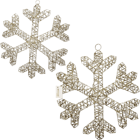 Copo de nieve con luz oro 40 cm/ 50 cm
