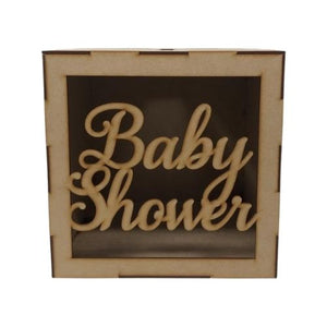 Caja laser de sobre Baby Shower 20 x 20 cm