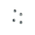 Cuenta redonda/hexagonal de letras y numeros 25 gr c/u