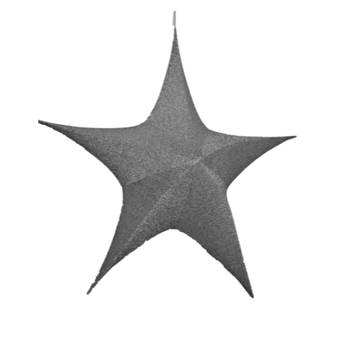 (DEC0027NG) Estrella de tela 80 cm negro