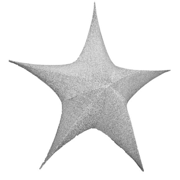 Estrella navideña decorativa tela básica plata 65cm y 80cm