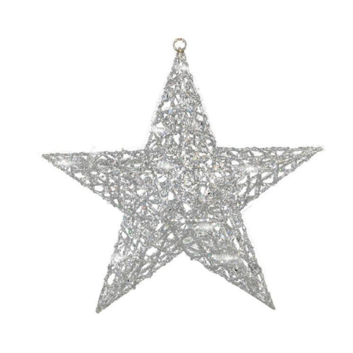 (ESTT-S-070) Estrella mecate c/luz 30/50 cm plata