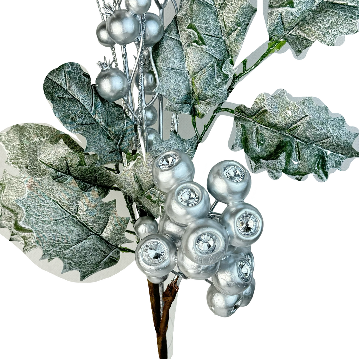 (FLR00904S) Follaje Berries 75 cm Plata