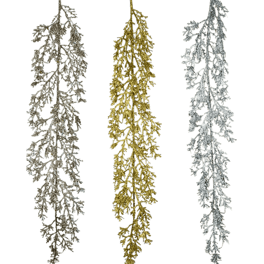 Guirnalda rama 130 cm champaña/oro/plata