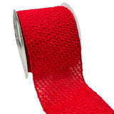 (2324) Liston navideno ancho 10cm 9m peluche texturizado rojo