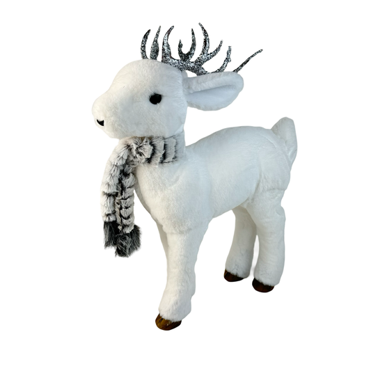 (CCY0159) Reno peluche 50 cm blanco gris