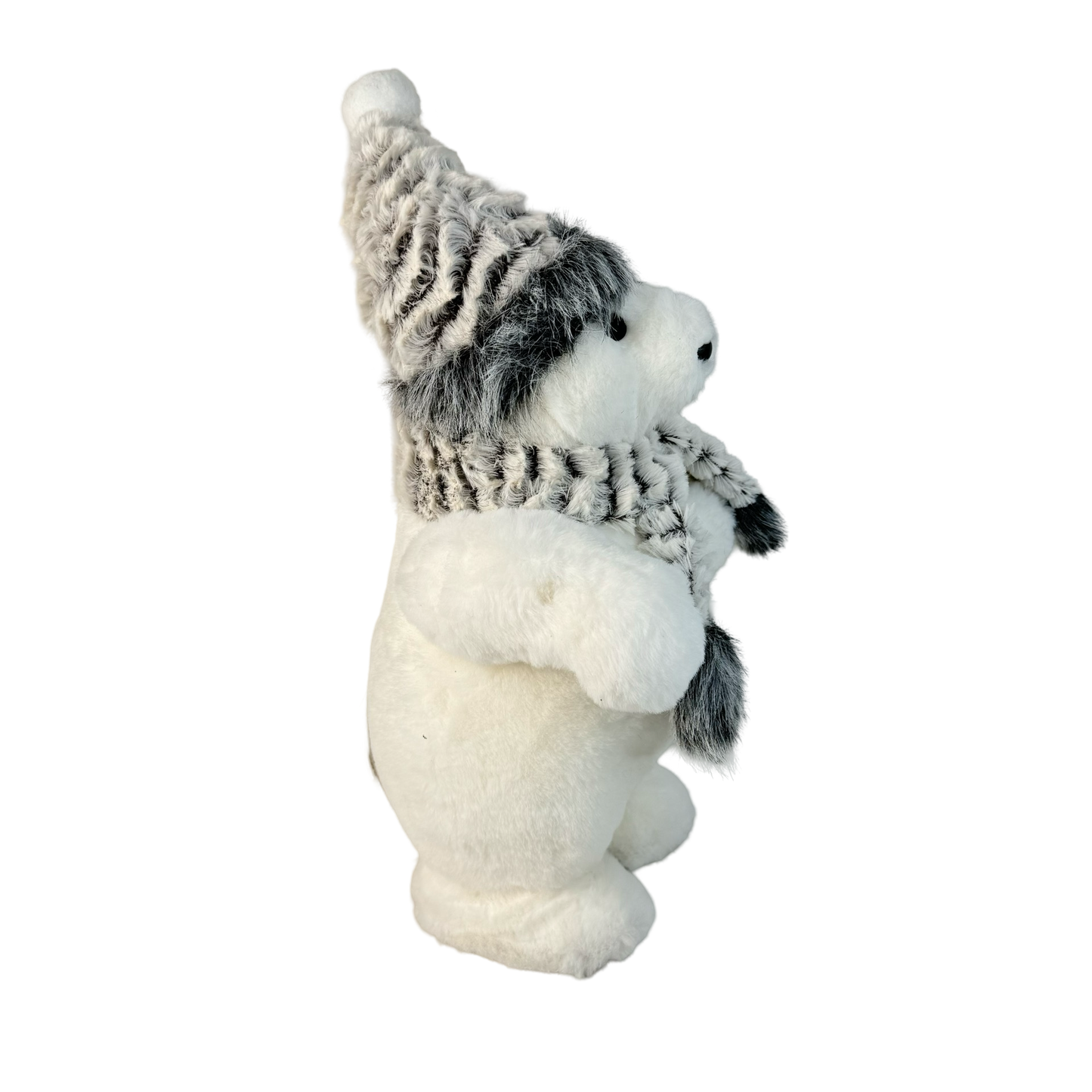 (CCY0156) Oso peluche 32 x 16 cm blanco gris