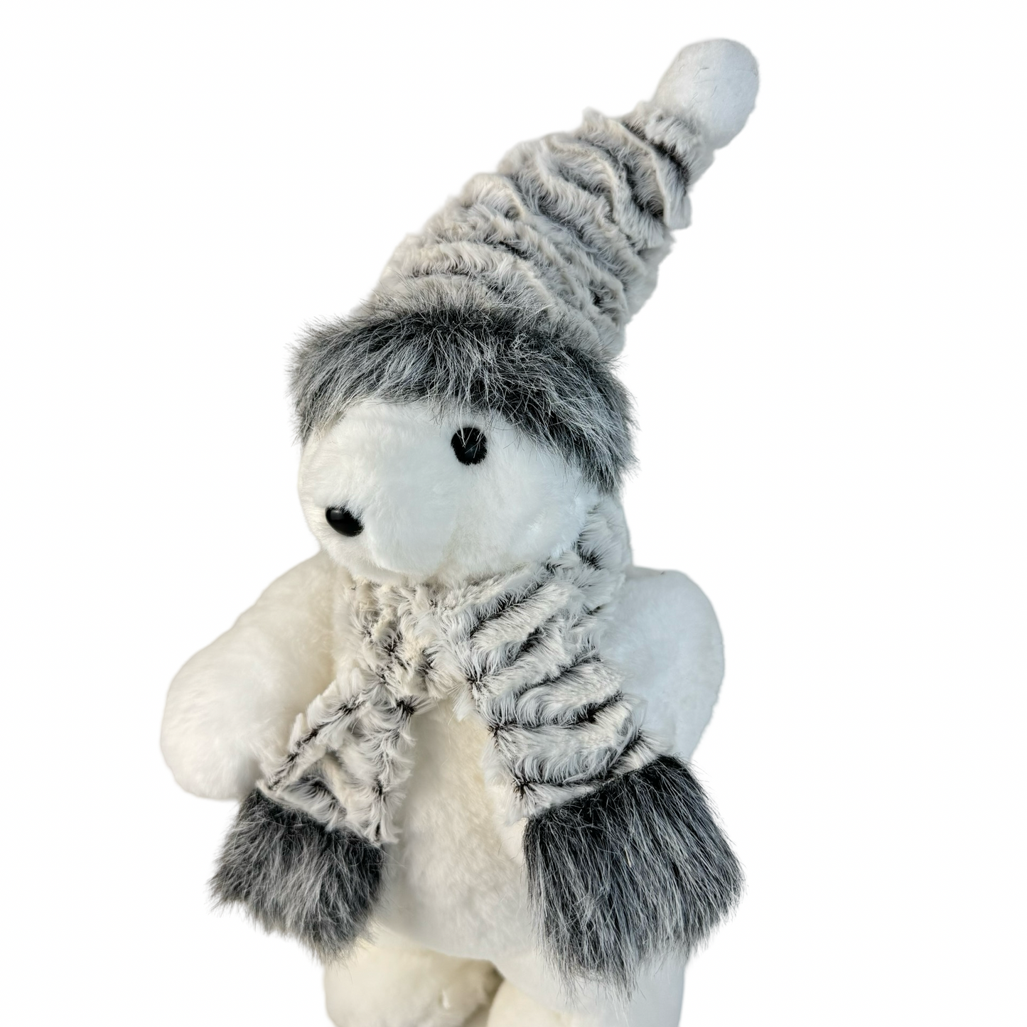 (CCY0156) Oso peluche 32 x 16 cm blanco gris