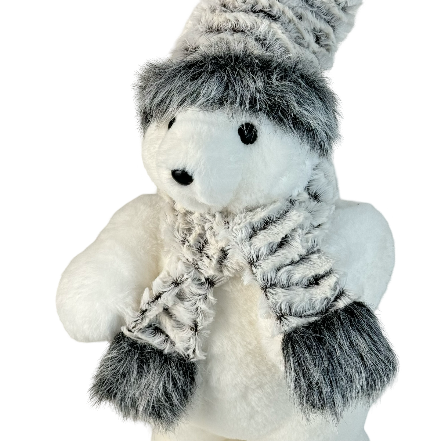 (CCY0156) Oso peluche 32 x 16 cm blanco gris