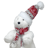 (Mpd00638) Oso Polar navideño 24X21X44Cm Blanco