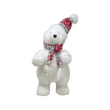 (Mpd00638) Oso Polar navideño 24X21X44Cm Blanco
