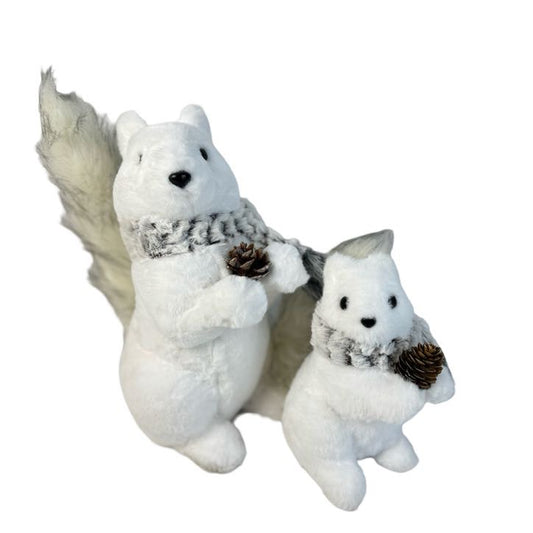 (CCY0163-164) Ardillas peluche blanco gris de 20/35 cm