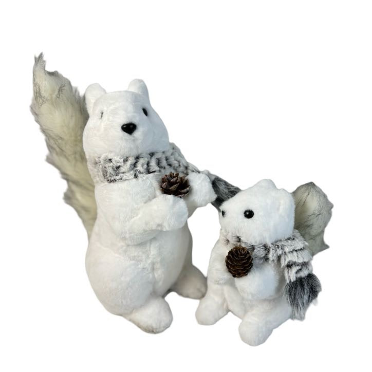 (CCY0163-164) Ardillas peluche blanco gris de 20/35 cm