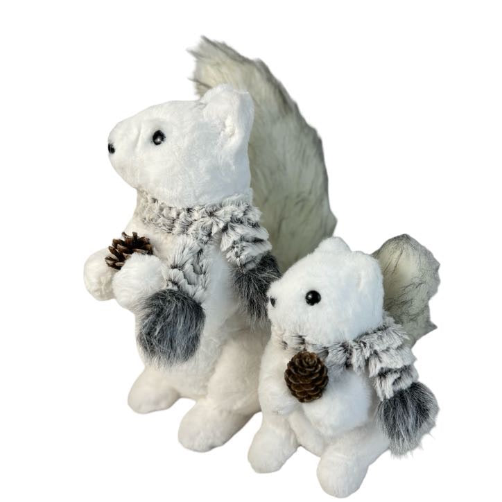 (CCY0163-164) Ardillas peluche blanco gris de 20/35 cm