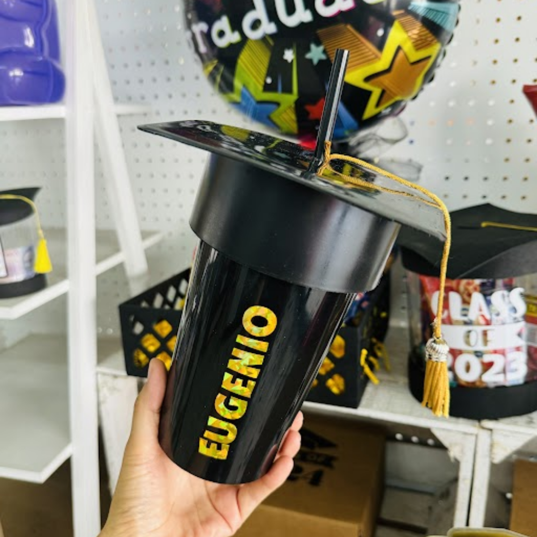 (29291) Vaso con popote y birrete 1 lto