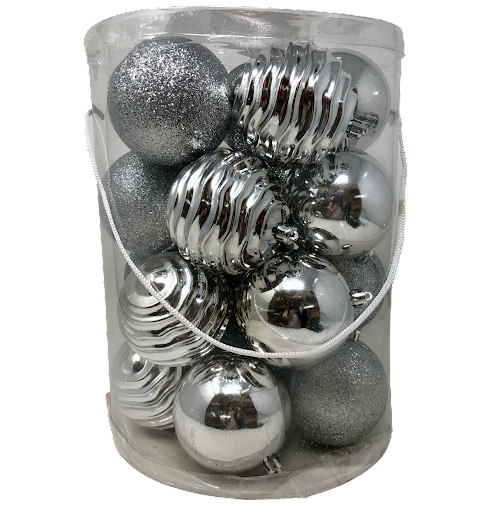 (BHK00216S) Esfera De 8CM C/20PZ Plata