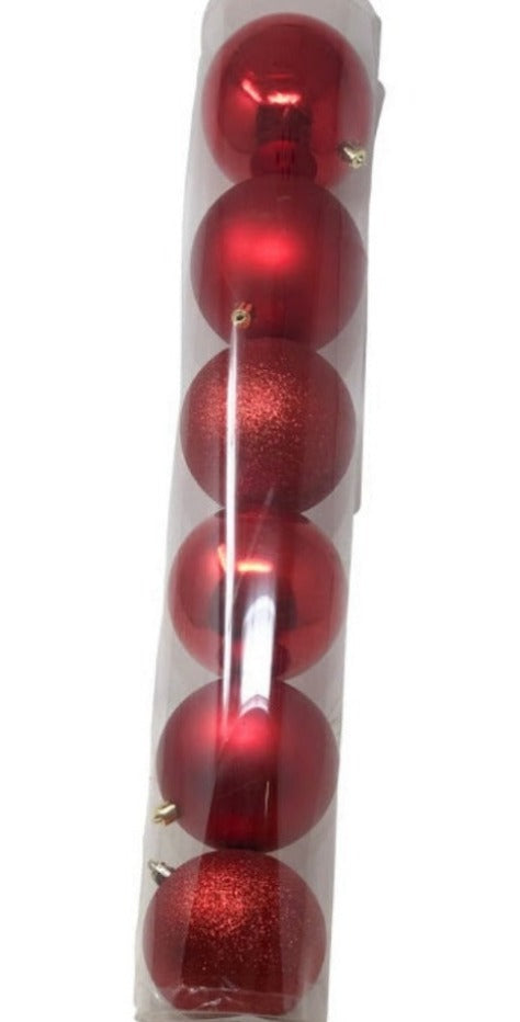 (BHK00272R) Esfera DE 10CM C/6PZ Rojo