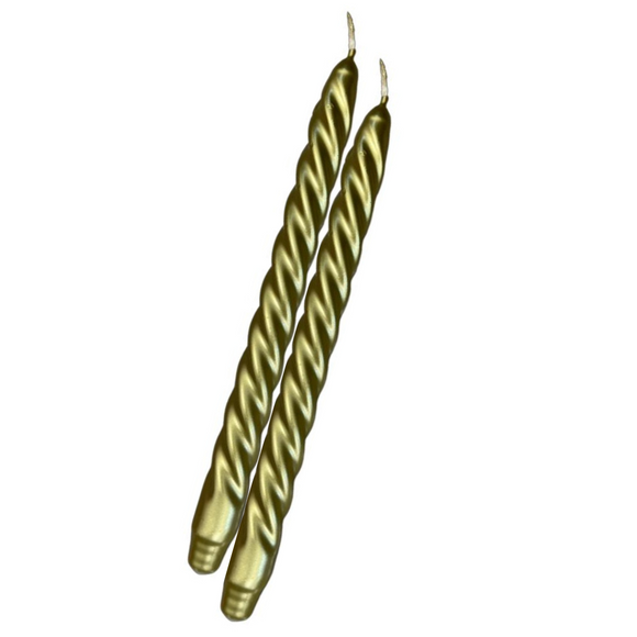 Vela espiral metalica c/2 oro