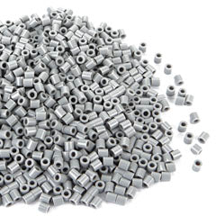Bolsa de cuentas de tubitos c/1000 gris