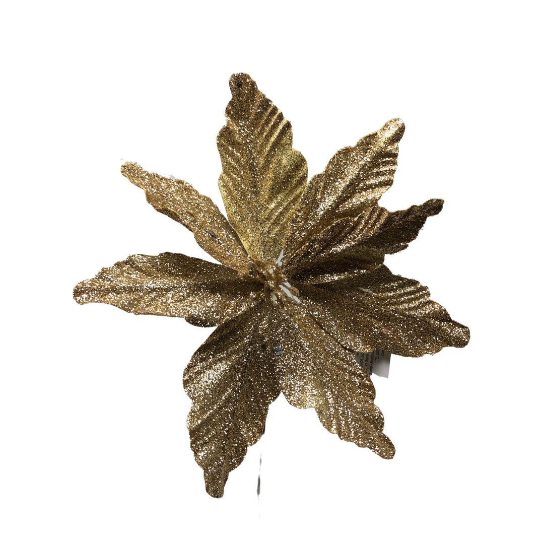 (FLQ09160CH) Nochebuena escarchada champagne 45 cm x 20 cm 