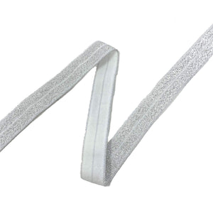 Bies elástico métalico para diadema 1.8cm plata
