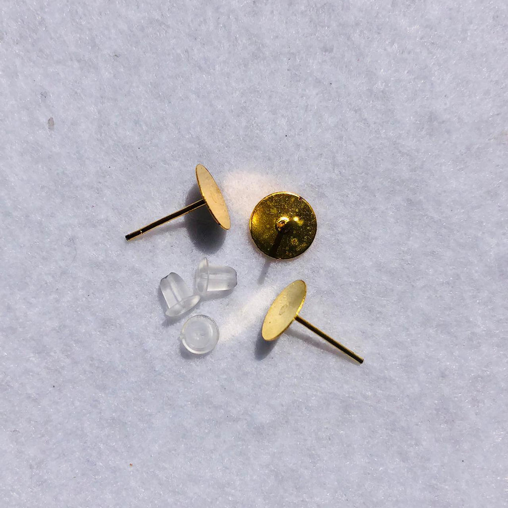 (25775) Alfiler para arete plano 8MM  c/10 pares