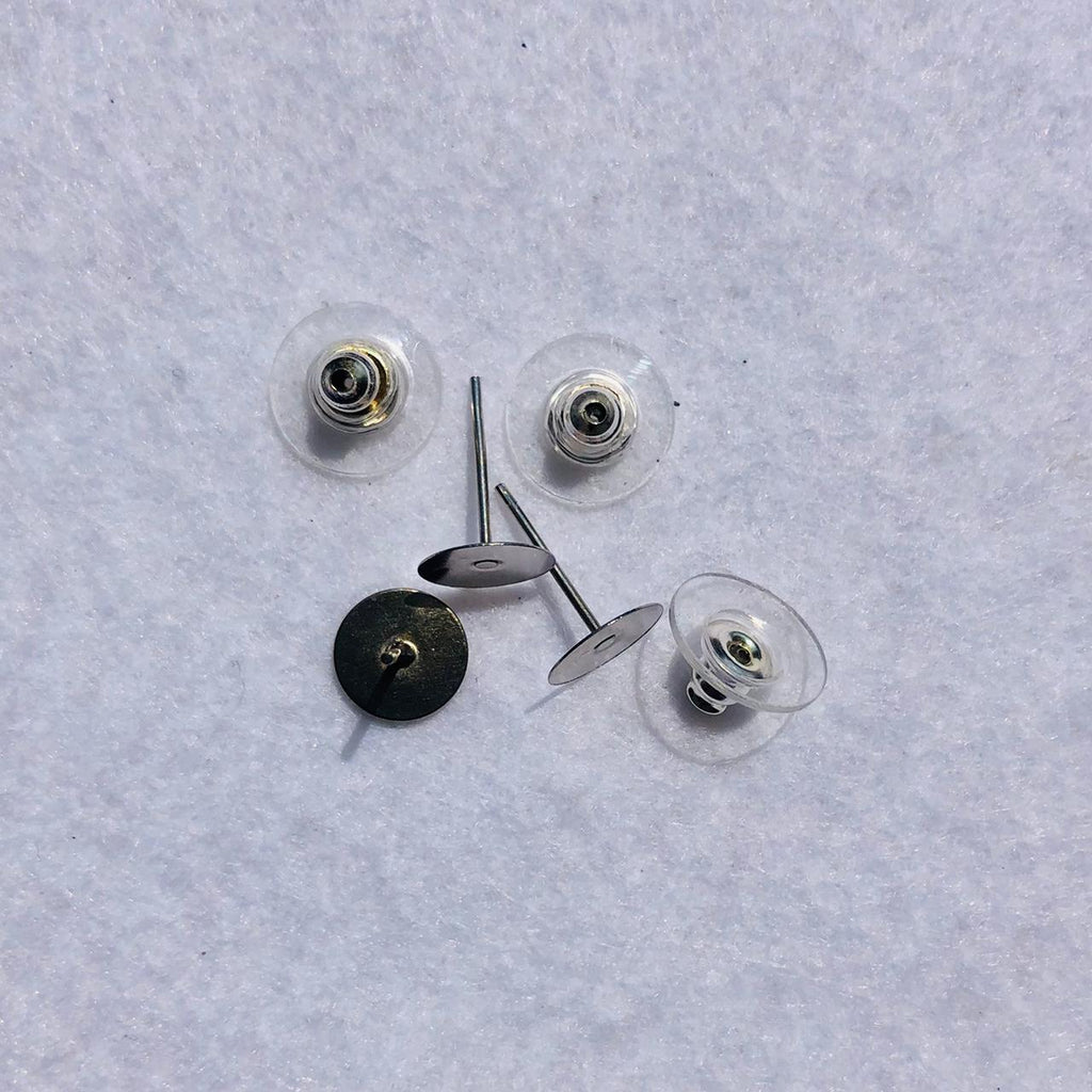 (25775) Alfiler para arete plano 8MM  c/10 pares