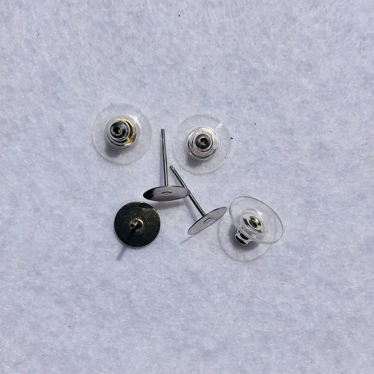 (25775) Alfiler para arete plano 8MM  c/10 pares