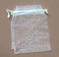 (9309) Bolsa organza #1 3x4cm Hueso c/12