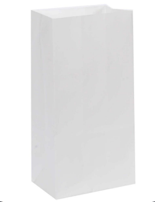 (7635-B) Bolsa Papel 8X15CM Blanca C/30PZ