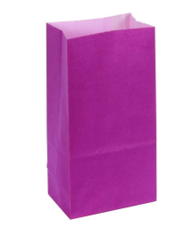 (7614-F) Bolsa Papel 12X6X18cm Morada C/12PZ