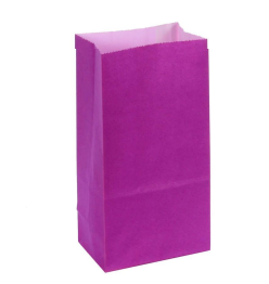 (7611-F) Bolsa Papel 9X6X18CM Morada C/12PZ
