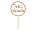 (894) Pick circular feliz aniversario 23.5x12cm